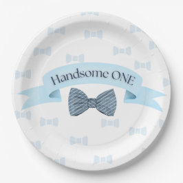 Handsome One Baby Boy First Birthday Party Plates Pappteller
