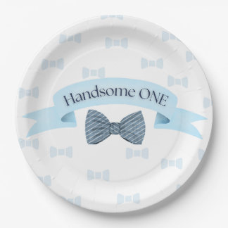 Handsome One Baby Boy First Birthday Party Plates Pappteller