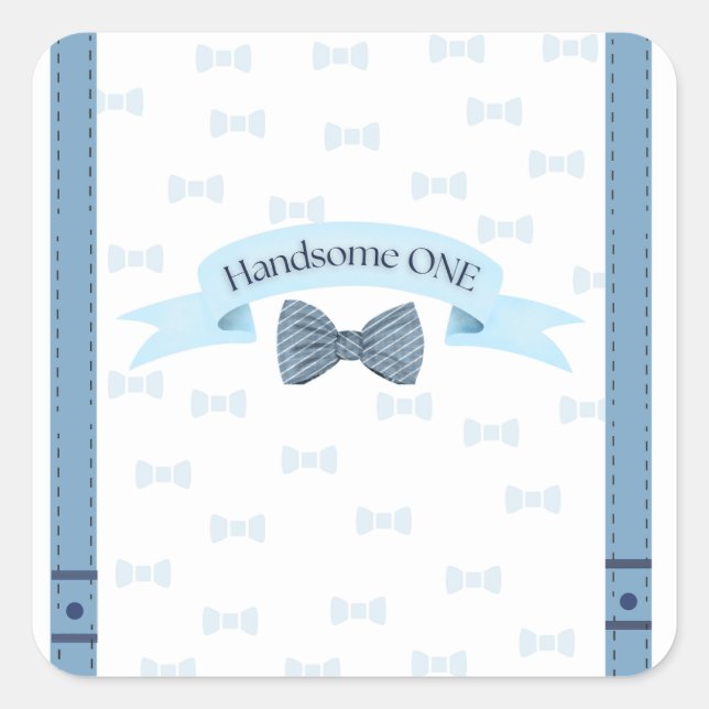 Handsome One First Birthday Stickers (Vorderseite)