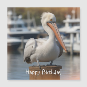 Handsome Pelican Birthday Magnetic Card Magnetkarte