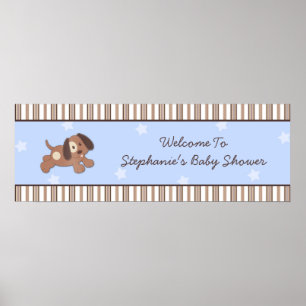 Handsome Puppy Baby Shooting Banner Poster