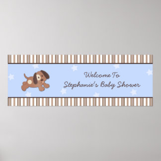 Handsome Puppy Baby Shooting Banner Poster