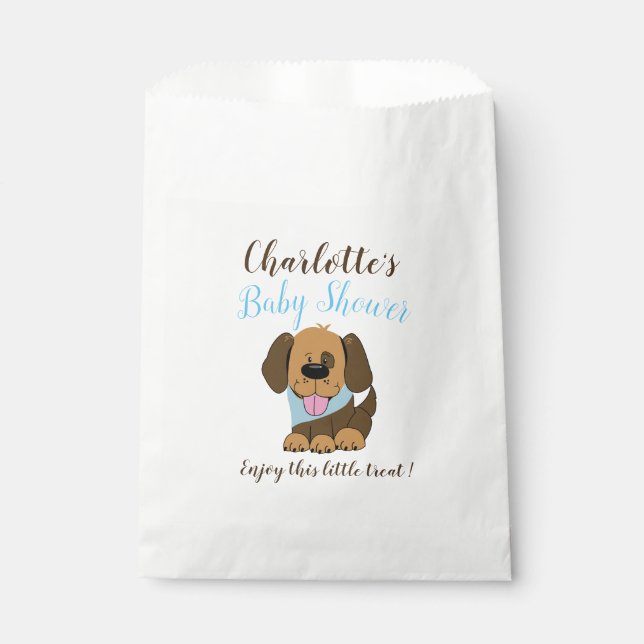 Handsome Puppy Dog Baby Shower Gastgeschenk Bags Geschenktütchen (Vorderseite)