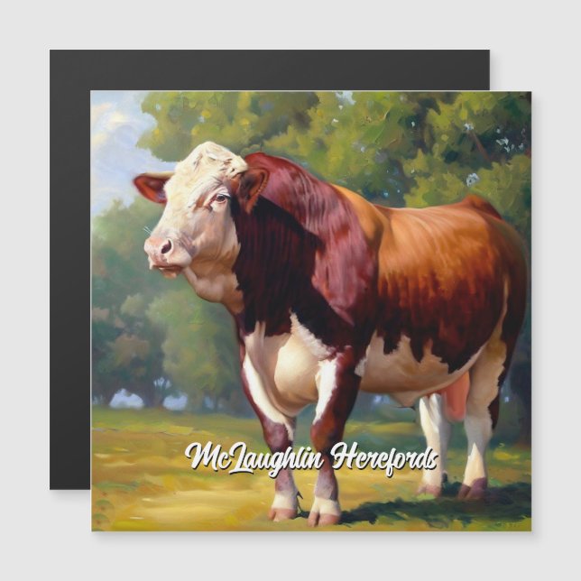 Handsome Red and White Hereford Bull Magnetkarte (Vorne/Hinten)
