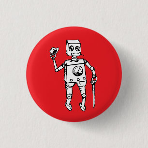 Handsome Robot von Fred Wilder on Red Button