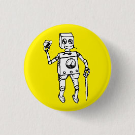Handsome Robot von Fred Wilder on Yellow Button
