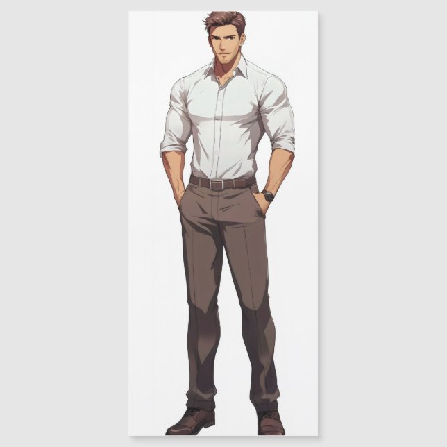 Handsome Rugged Ikemen Anime Magnetkarte (Vorderseite)