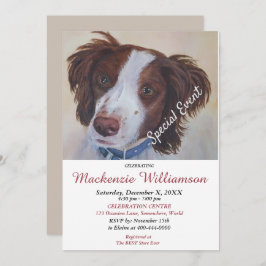 HANDSOME SETTER PUPPY WÜNSCHT GLÜCKLICH BIRTHTAG EINLADUNG