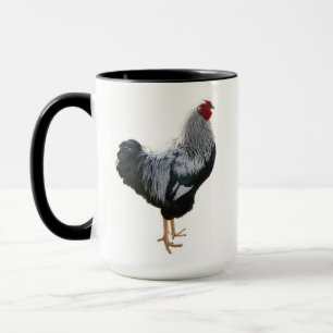 Handsome Silver Penciled Wyandotte Rooster Tasse