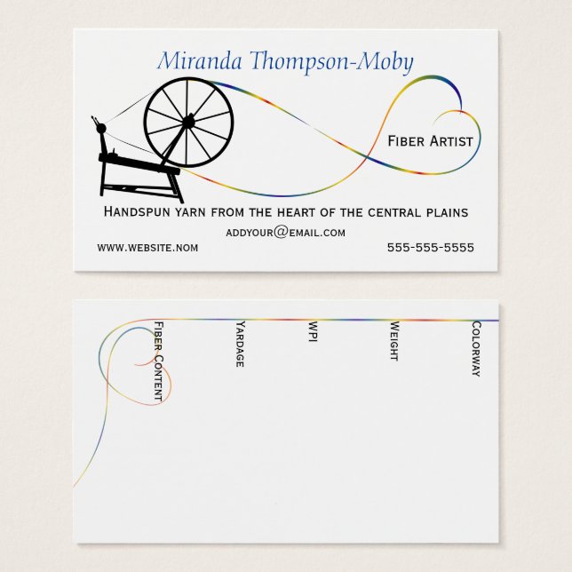Handspun Liebe Spinnrad (Vorne & Hinten)
