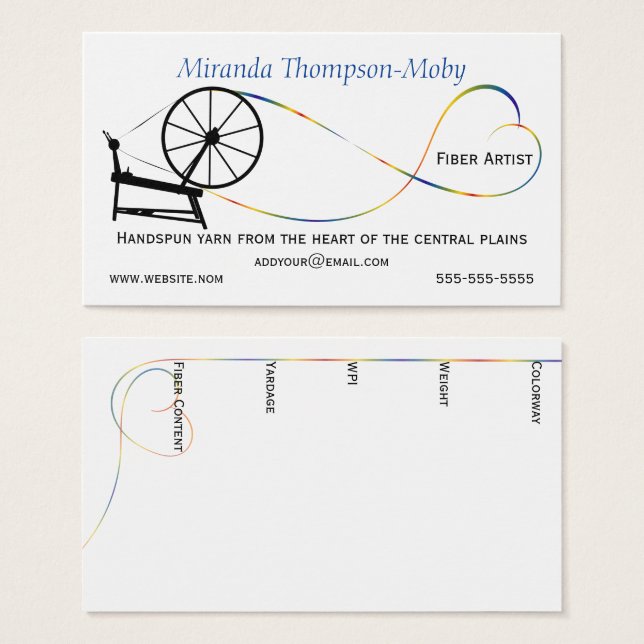 Handspun Liebe Spinnrad (Vorne & Hinten)