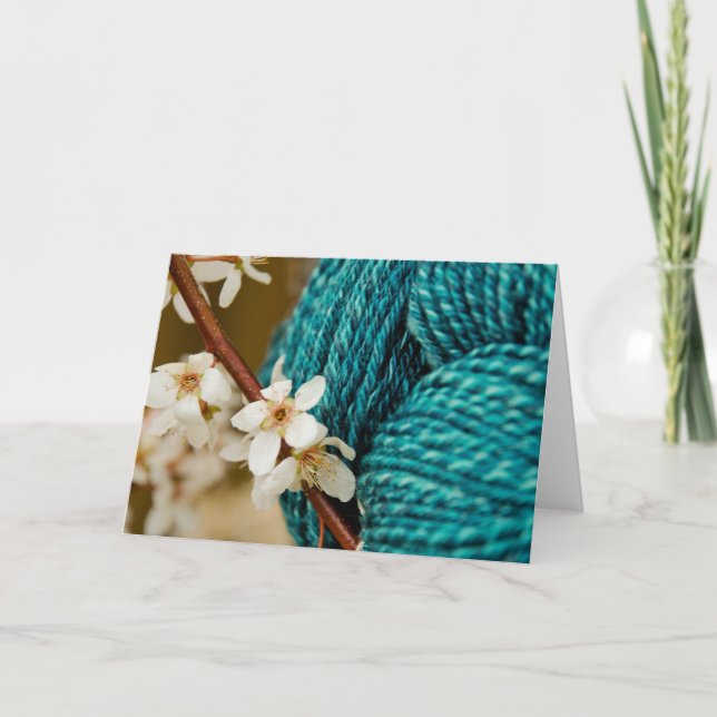 Handspun mit Pflaume blüht Karte (Vorderseite)