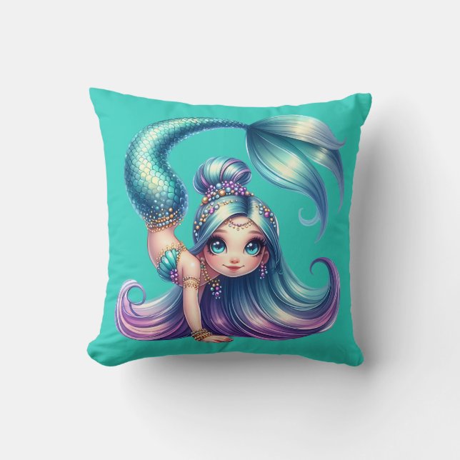 "Handstand Mermaid Magic" Kissen (Vorderseite)