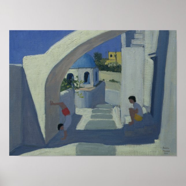 Handstand Santorini Poster (Vorne)