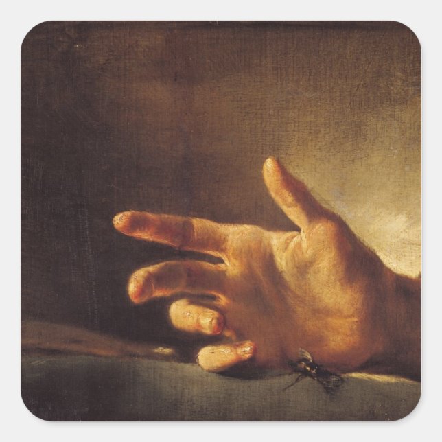 Handstudium Quadratischer Aufkleber (Vorderseite)