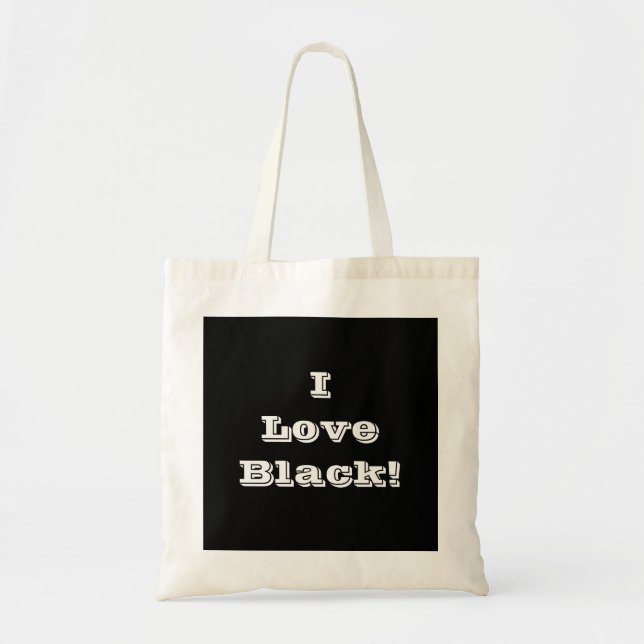 Handtasche I Liebe Schwarz Tragetasche (Vorne)