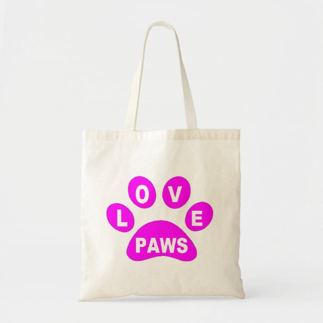 Handtasche Liebe Paws Pink Tragetasche (Vorne)