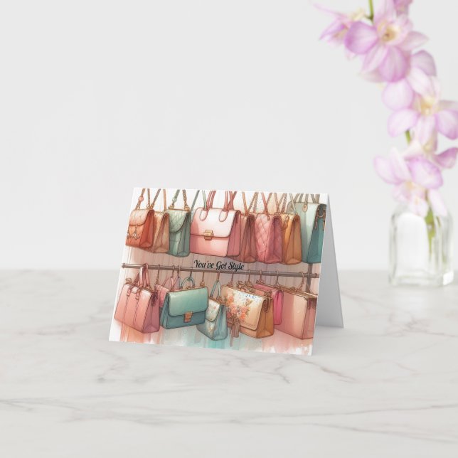 Handtaschenkarte Sie haben Style Begrüßung Got Karte (Orchidee)