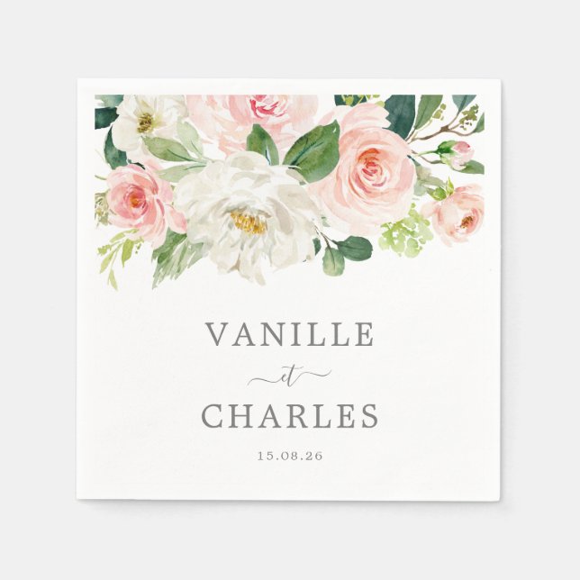 Handtuch aus Hochzeitshandtuch mit Blumen Serviette (Vorderseite)