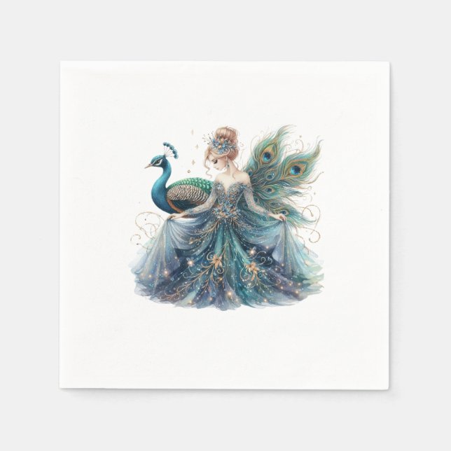 Handtuch aus Papier und Pfau Serviette (Vorderseite)