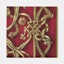 Handtuch aus rotem und goldhaltigem mittelalterlic magnet