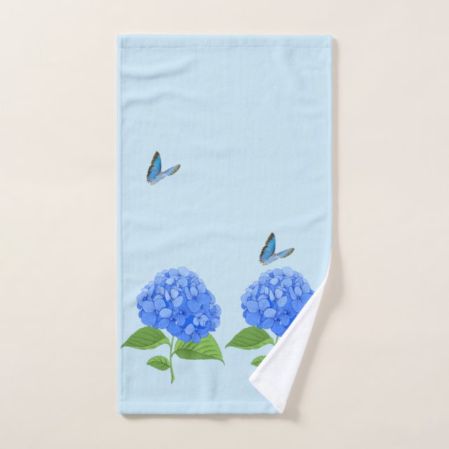 Handtuch aus Schmetterling und Hydrangea (Handtuch)