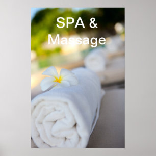 Handtuch aus weißem WELLNESS-CENTER Poster