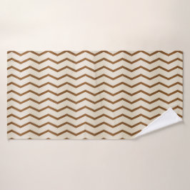 Handtuch in Beige und Brown Zigzag Badehandtuch