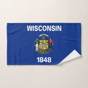 Handtuch mit Flag Wisconsin Staat, USA