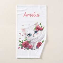 Handtuch nach Maß - Niedlicher KatzenCartoon mit B