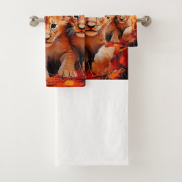 Handtuch-Set - Armatur für fünf Löwen Badhandtuch Set