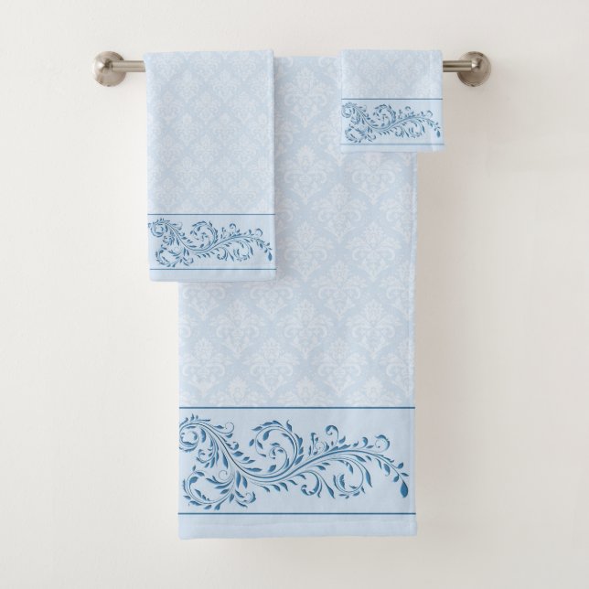 Handtuch-Set - Icy Blue Damask Badhandtuch Set (Insitu)