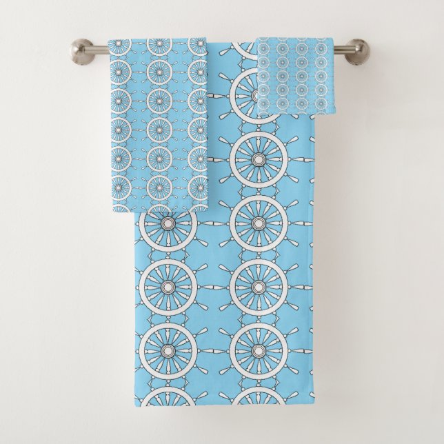 Handtuch Set - Weißer Helm auf blau (Insitu)