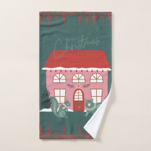 Handtuch, skandinavisches Motiv, Tiere Handtuch