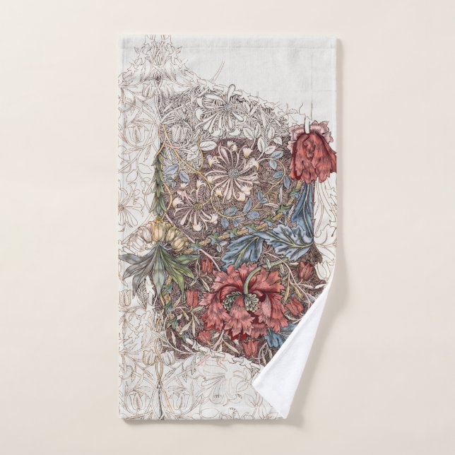 Handtuch: WILLIAM MORRIS : HONEYSUCKLE + TULIP Handtuch (Handtuch)