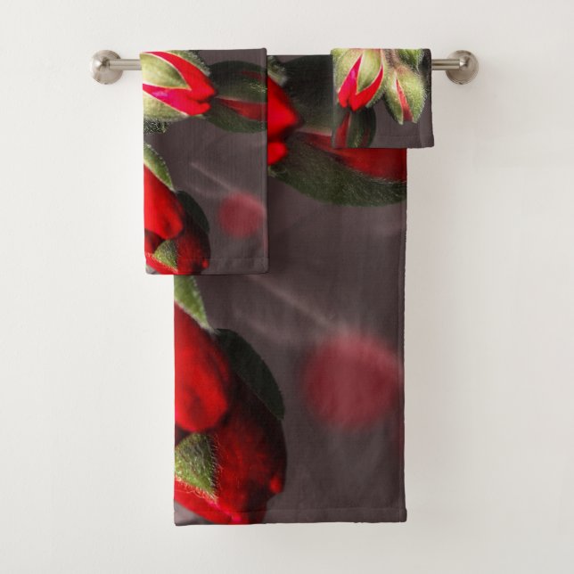 Handtuchblüte rot und dunkel badhandtuch set (Insitu)
