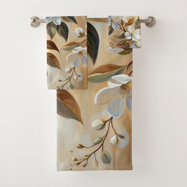 Handtücher aus weißem beigefarbenem Becken (Insitu)