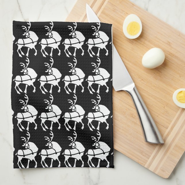 Handtücher für Weihnachten Rentier Handtuch Custom (Viertel Falte)