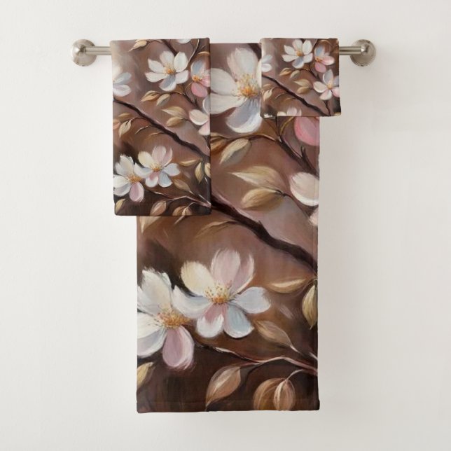 Handtücher mit weißer Rosa Brandung (Insitu)