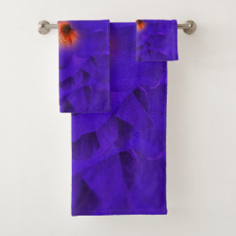 Handtuchschwert-Blume Lila Multiplizieren Badhandtuch Set