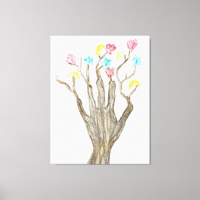 Handvoll Baum der Formen Leinwanddruck (Vorderseite)
