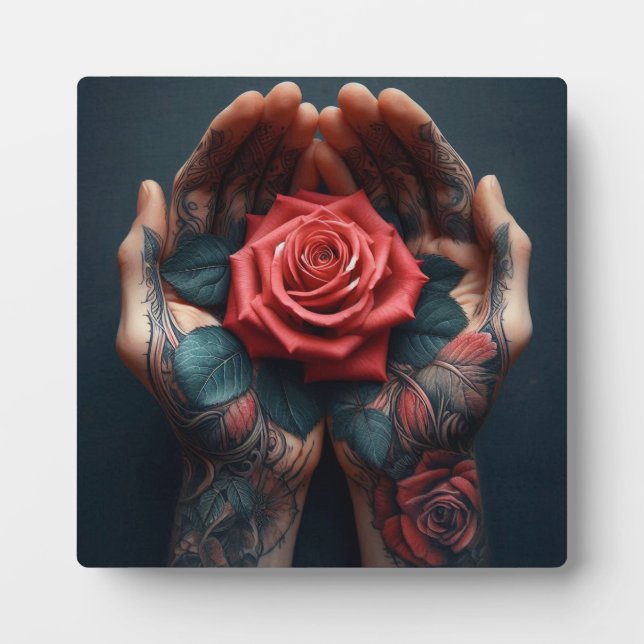 Handvoll Rose Fotoplatte (Vorderseite)