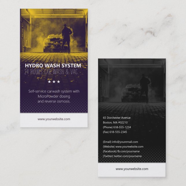 Handwaschanlagen | Autowaschen Visitenkarte (Vorne/Hinten)