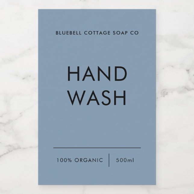 Handwaschetikett, elegantes, minimales Produktetik Lebensmitteletikett (Einzelnes Label)