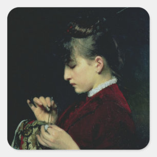 Handwerk, 1887 quadratischer aufkleber