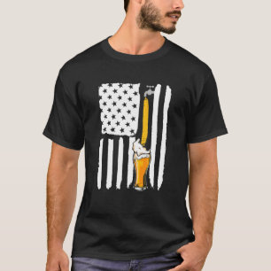 Handwerk Beer American Flag USA 4Th July Brauerei  T-Shirt