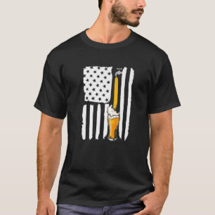 Handwerk Beer American Flag USA 4Th July Brauerei  T-Shirt