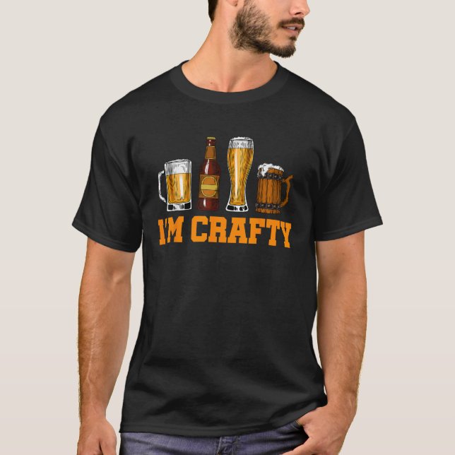 Handwerk Bier Kunst I m Crafty Zuhause Brew Beer V T-Shirt (Vorderseite)
