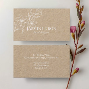 Handwerk   Chic Minimal Floral Visitenkarte