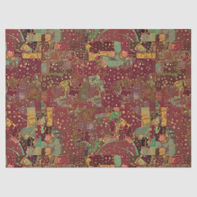 Handwerk Decoupage Boho Collagen-Muster-tiefe Rosa Seidenpapier (Vorderseite)